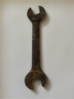 Vintage Open-End “White” Double-Ended Spanner Wrench Metal
